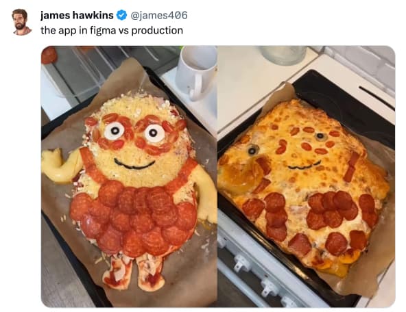 Minion pizza comparison showing expectation versus reality
